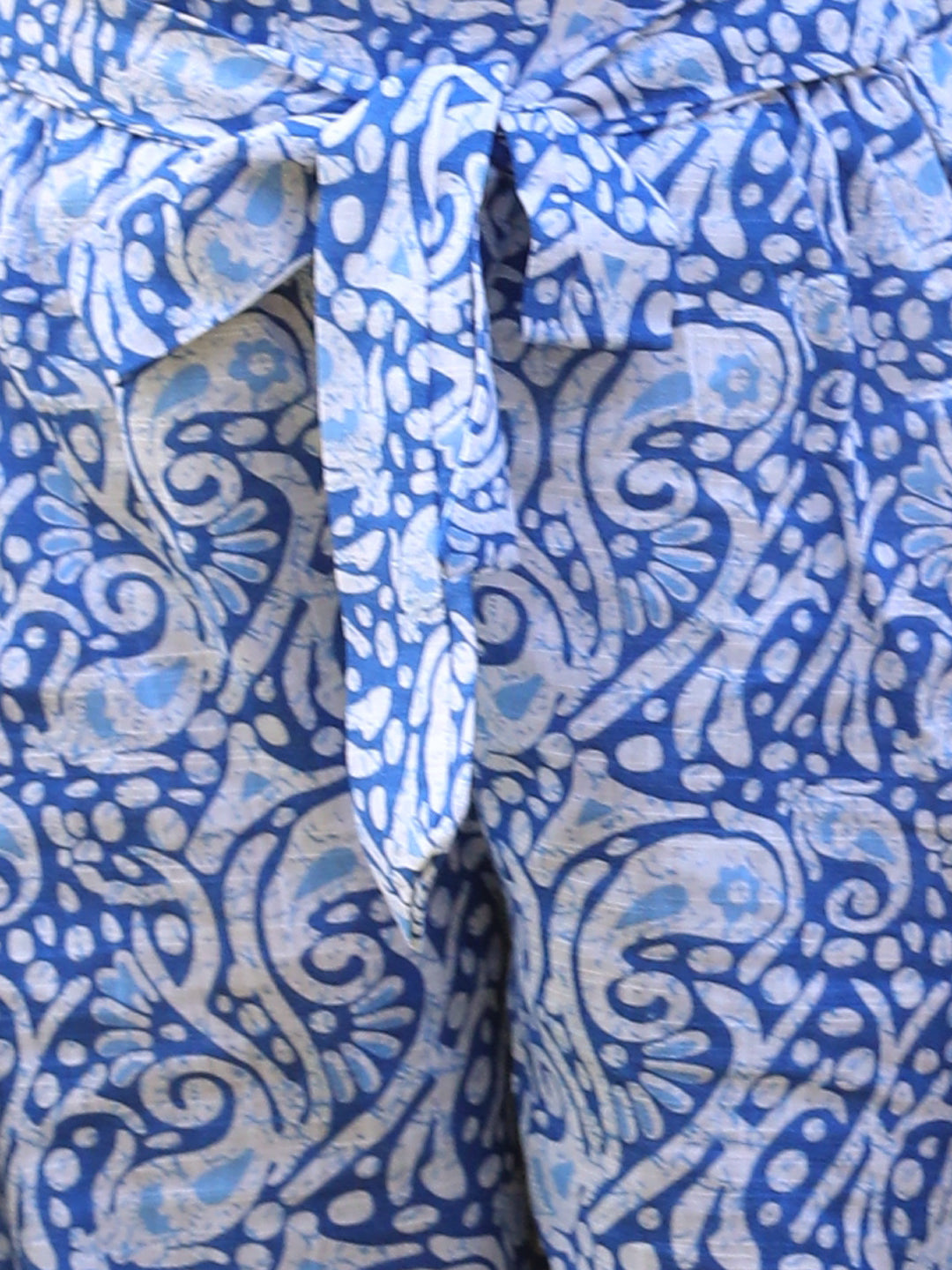 Cutiekins Printed Cotton Palazzos- Blue & White