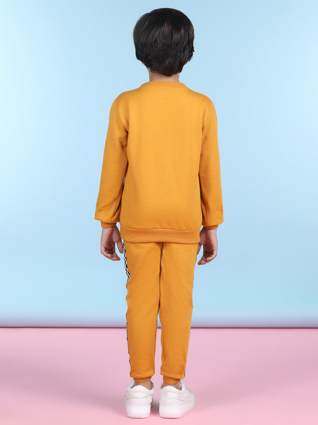 Cutiekins Boys Mustard & White Sweatshirt With Trackpant