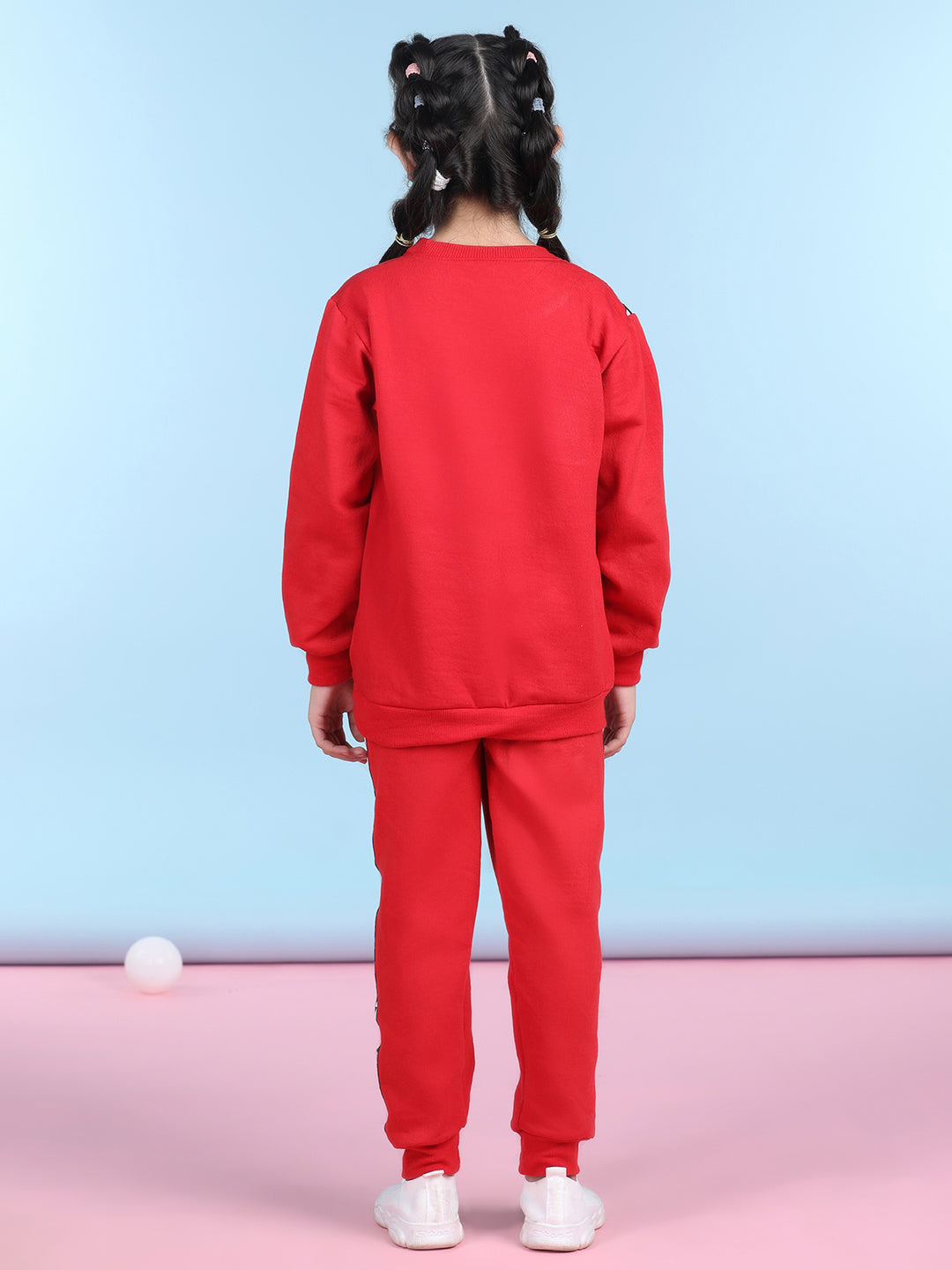 Cutiekins Girls Red & White Sweatshirt With Trackpant