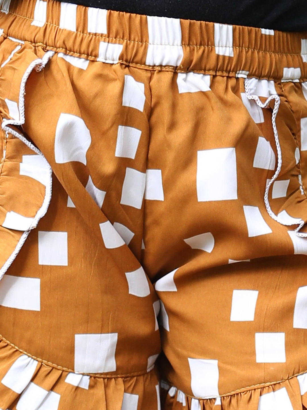 Cutiekins Printed Polyester Regular Shorts-Brown & White
