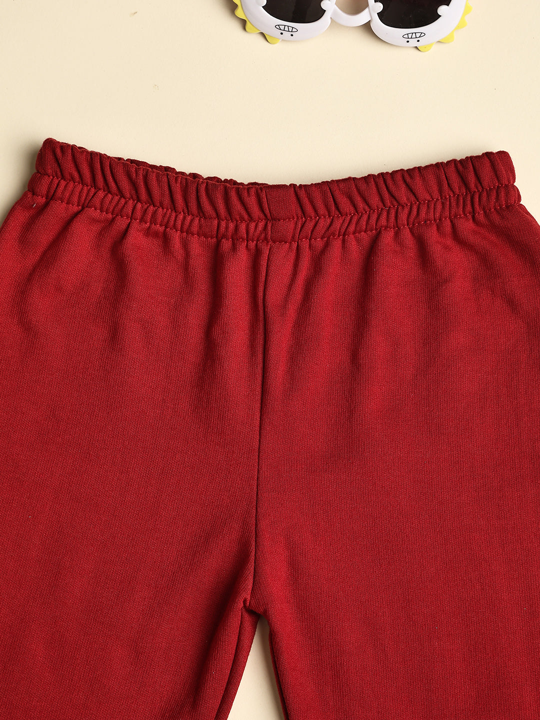 Cutiekins Girls Solid Cozy Fleece Trackpant -Maroon