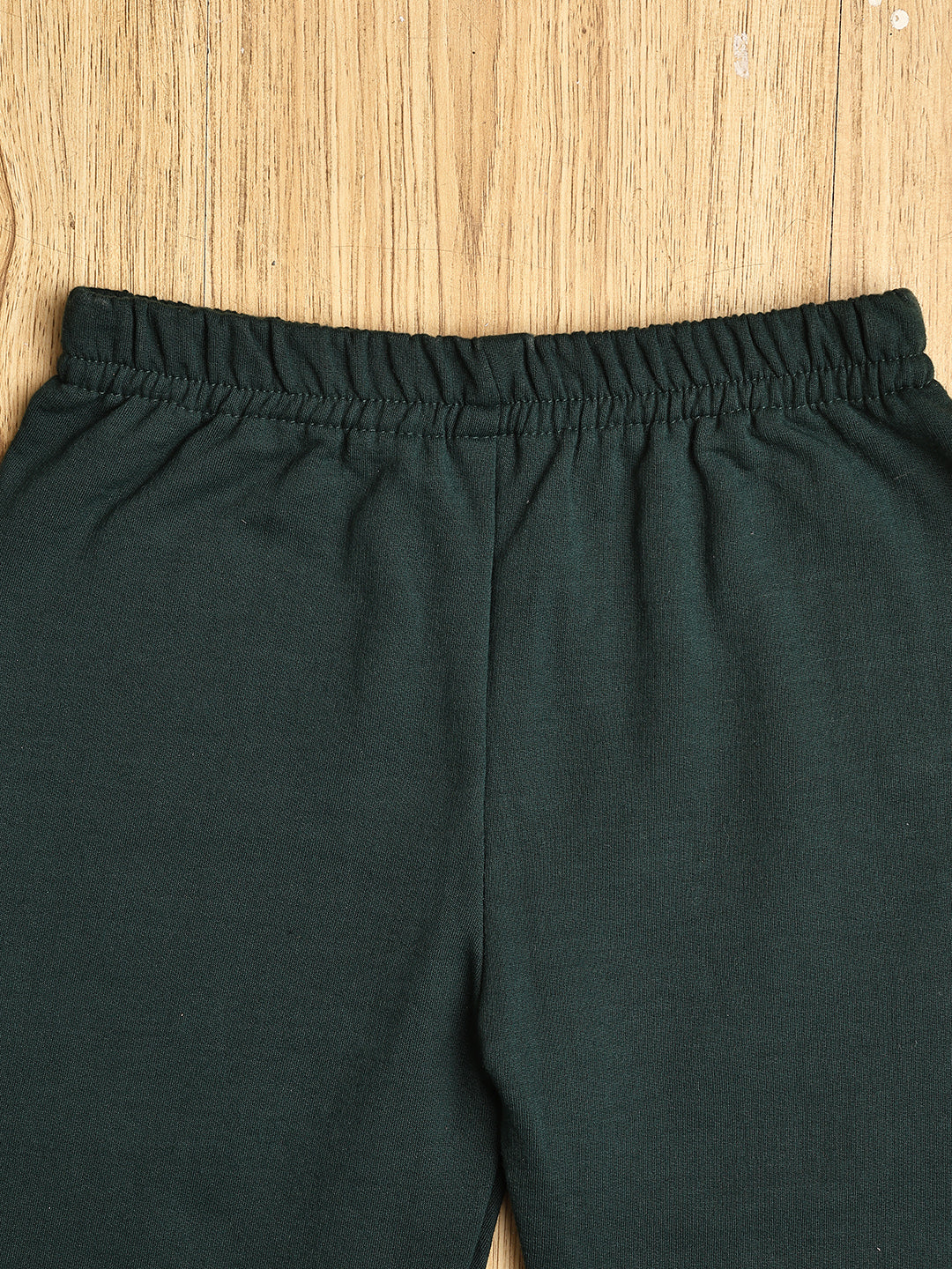 Cutiekins Girls Solid Cozy Trackpant -Dark Green