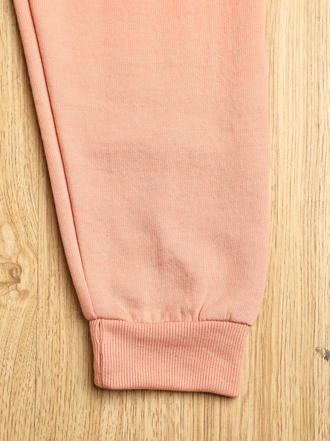 Cutiekins Girls Solid Cozy Fleece Trackpant -Peach