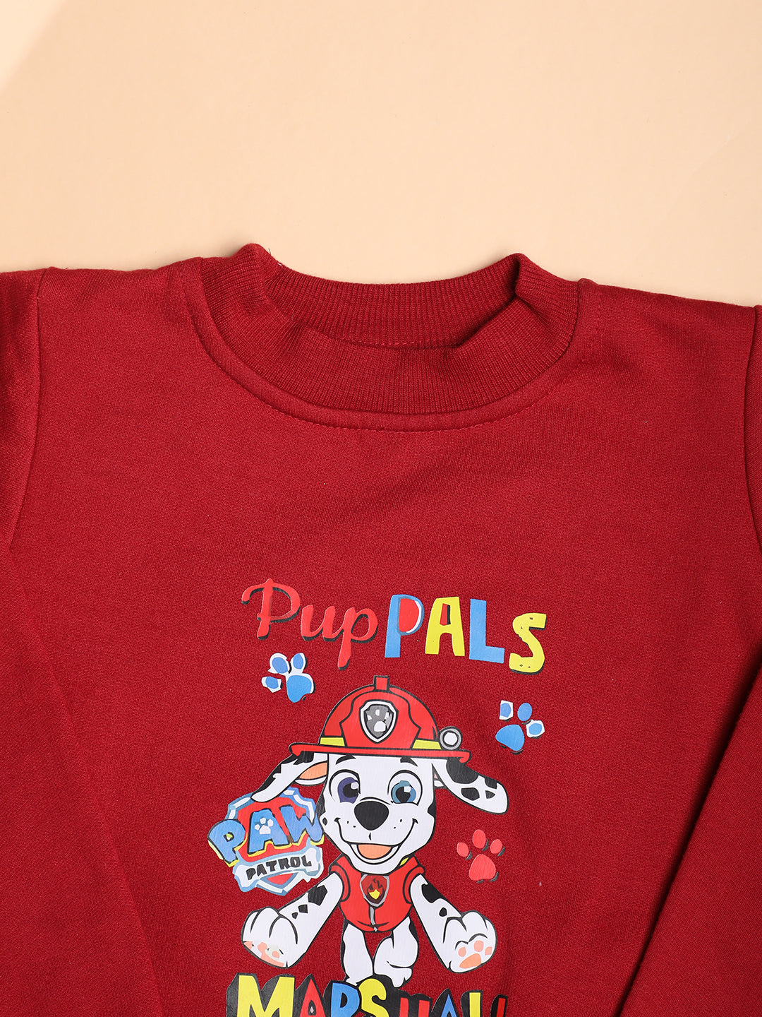 Cutiekins Boys Puppals Graphic Print Trendy Winter Sweatshirt -Maroon & Multi