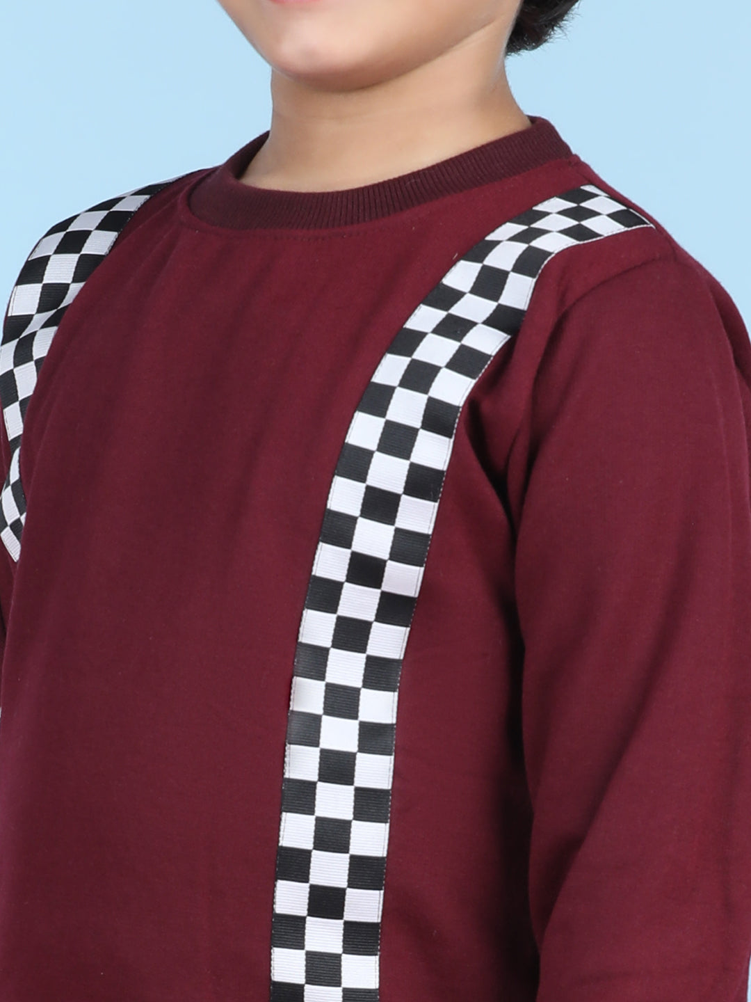 Cutiekins Boys Maroon & White Sweatshirt With Trackpant