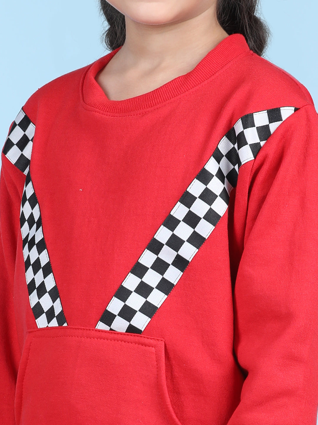 Cutiekins Girls Red & White Sweatshirt With Trackpant