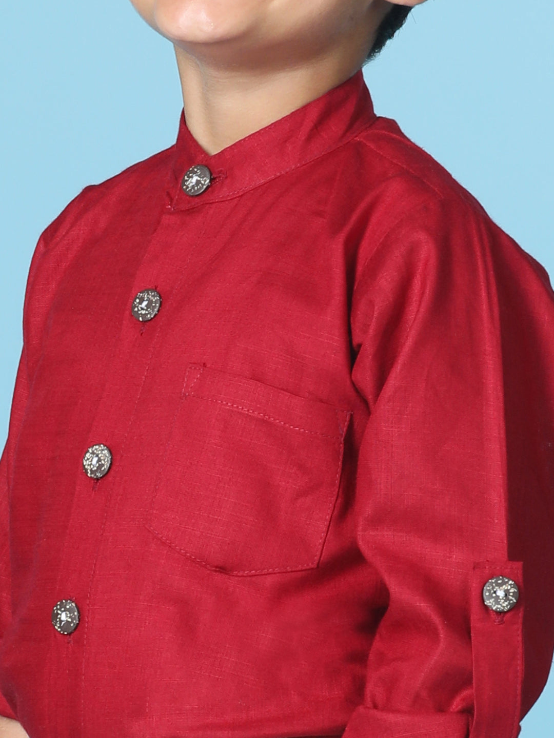 Cutiekins Boys Solid Rayon Shirt -Maroon