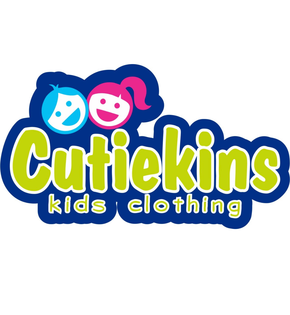 Kids clothing store logo with clothes hanging Vector Image