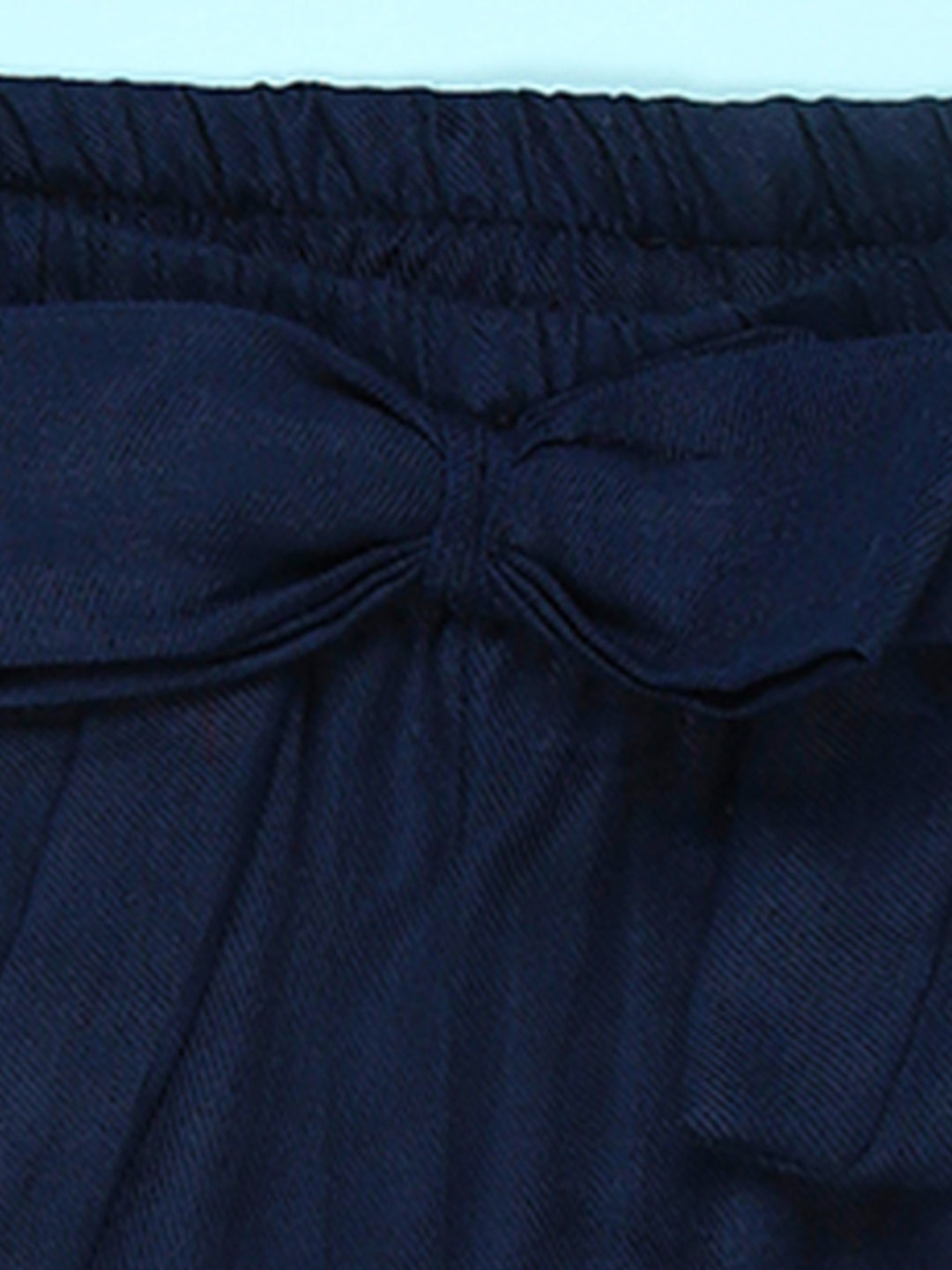 Cutiekins Girls Solid Embellished Big Bow Short -Navy Blue