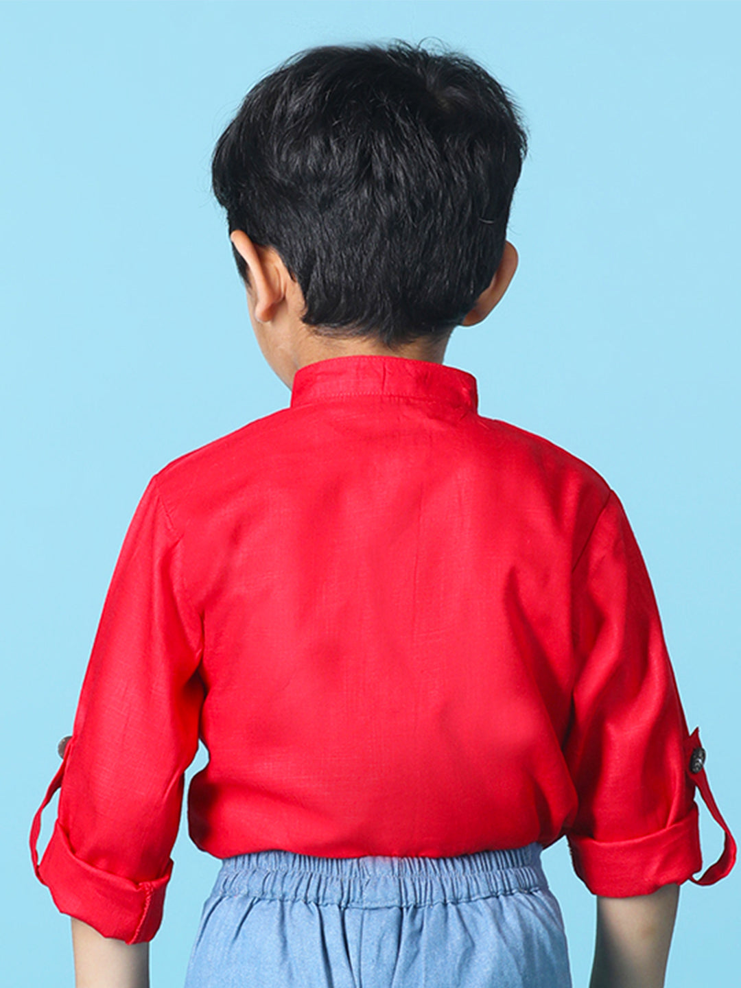 Cutiekins Boys Solid Rayon Shirt -Red