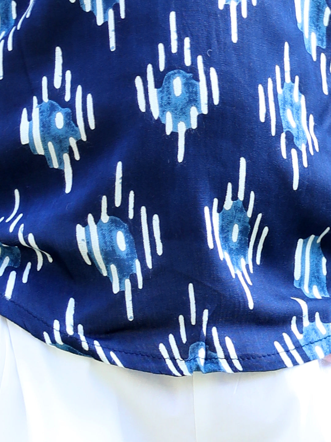 Cutiekins Geometric Printed T-Shirt & Shorts Set-Navy Blue & White