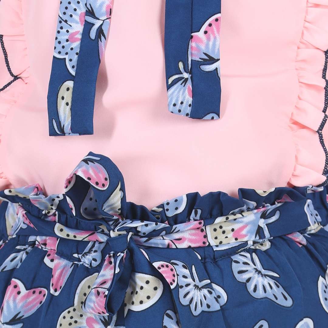 Cutiekins Girls Casual Top & Trouser Set  (Pink)