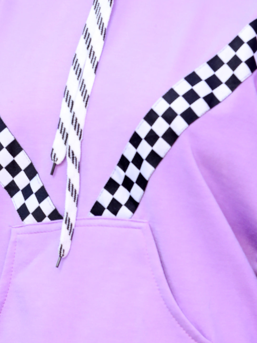 Cutiekins Solid  Lace insert Hood Sweatshirt -Purple & Black