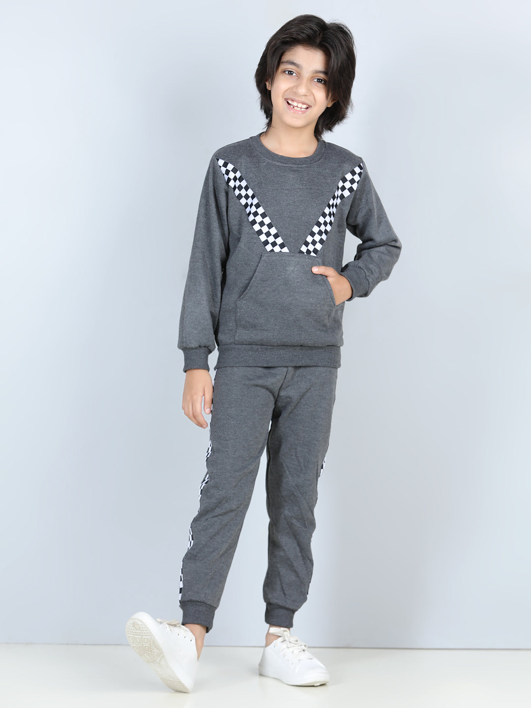 Cutiekins Lace insert Sweatshirt & Jogger Clothing Set -Grey