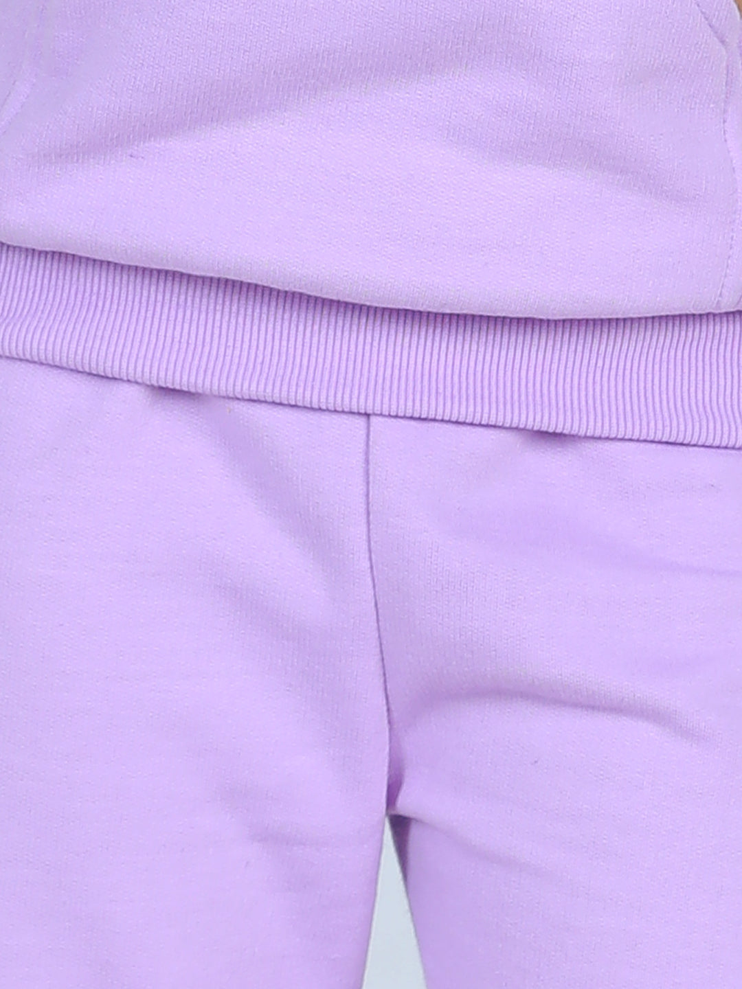 Cutiekins Lace insert Sweatshirt & Jogger Clothing Set -Puple