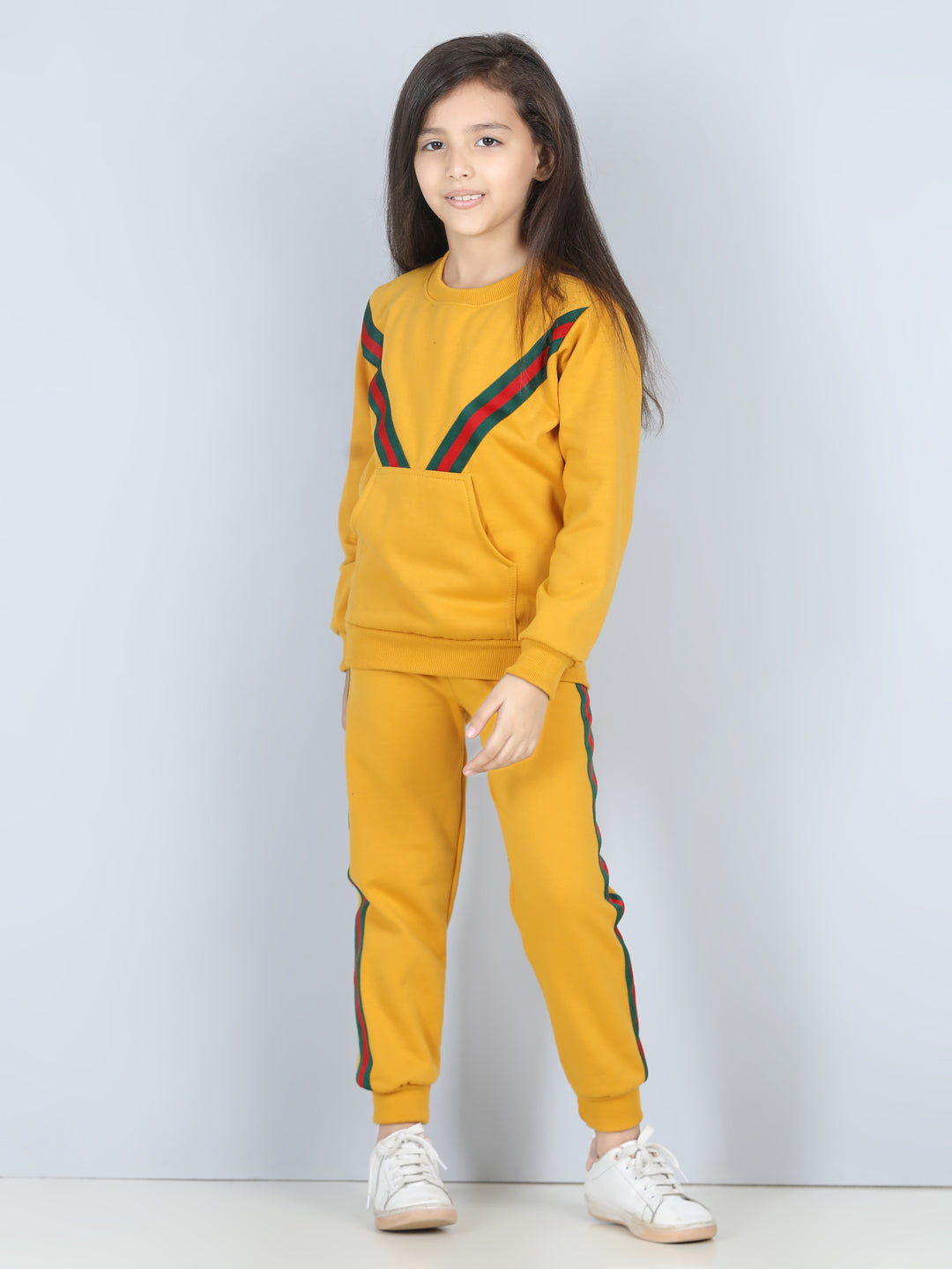 Cutiekins Lace insert Sweatshirt & Jogger Clothing Set -Mustard