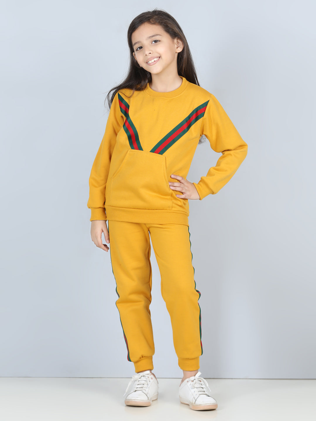 Cutiekins Lace insert Sweatshirt & Jogger Clothing Set -Mustard