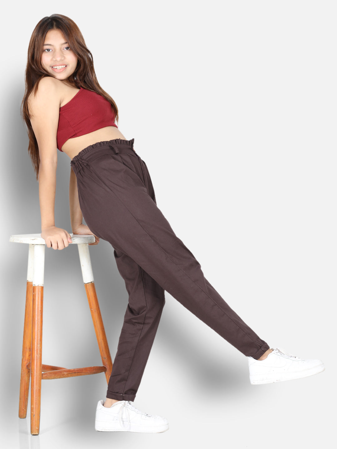 Cutiekins Solid Cargo Pant -Coffee Brown