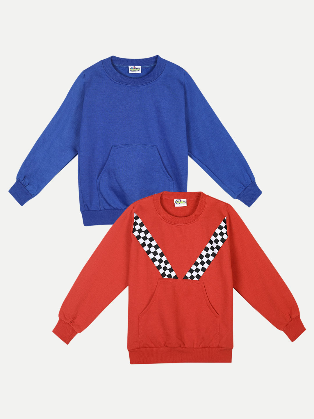 Cutiekins Pack of 2 Sweatshirt-Royal Blue & Red