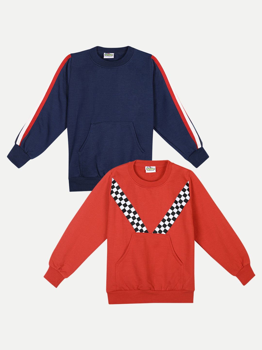 Cutiekins Pack of 2 Sweatshirt-Navy Blue& Red