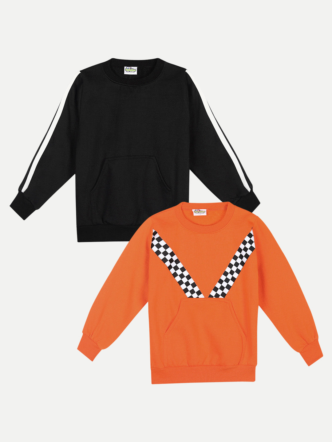 Cutiekins Pack of 2 Sweatshirt-Black & Orange