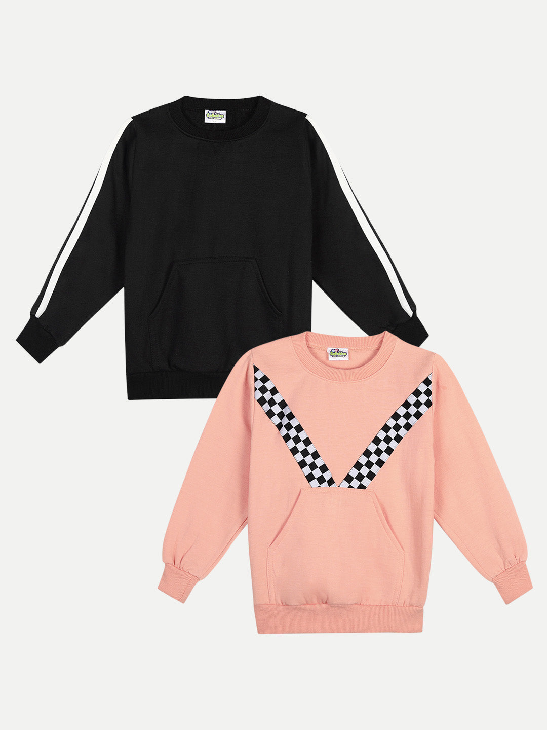 Cutiekins Pack of 2 Sweatshirt-Black & Peach