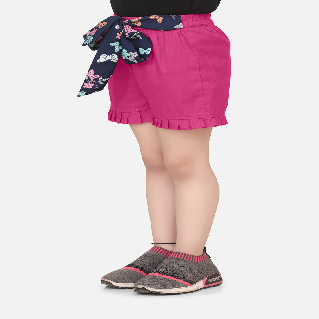 Cutiekins Short For Girls Casual Solid Polyester Blend  (Pink)