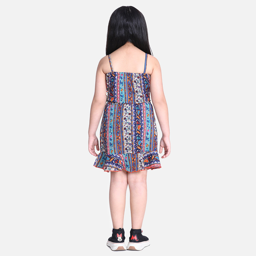 Aztec Printed Top & Skirt Co-od Set -Multicolor