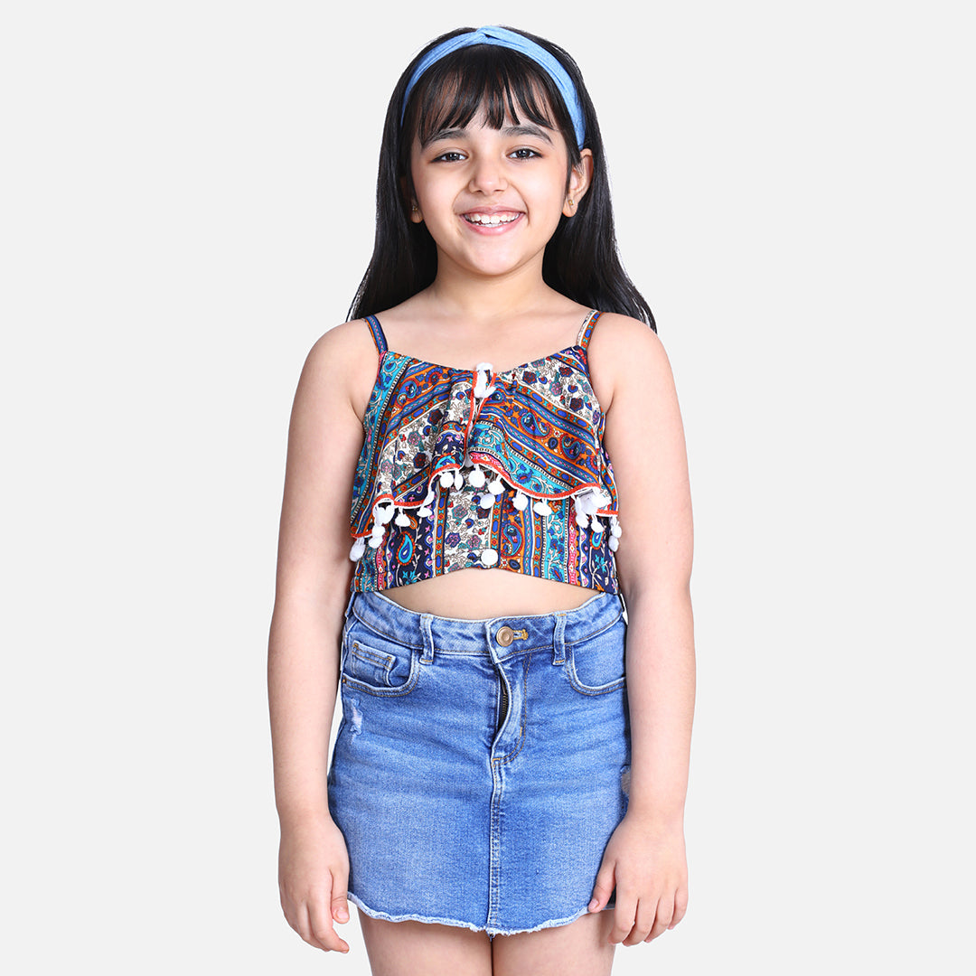 Cutiekins Flutiekins Aztec Printed Top Floral & Stripe Printed Top -Multicolour