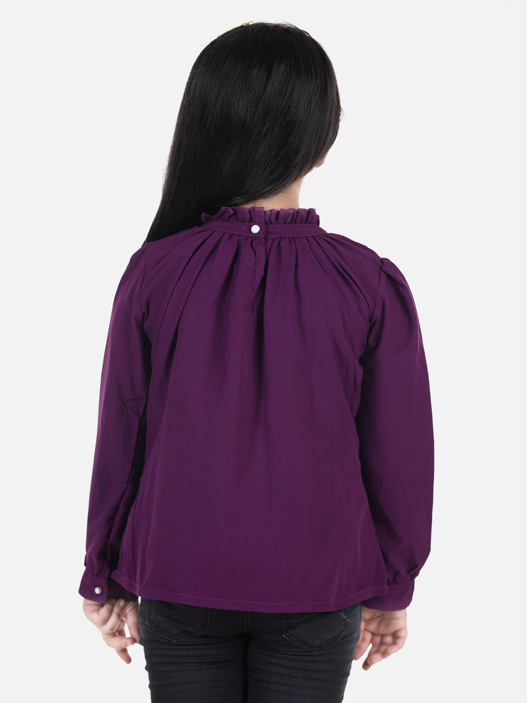 Cutiekins Girls Casual Polyester Top  (Purple,)