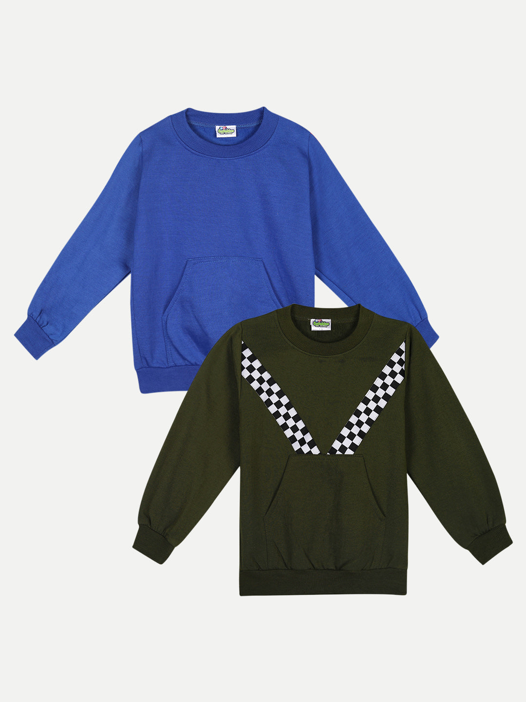 Cutiekins Pack of 2 Sweatshirt -Royal Blue & Mehndi Green