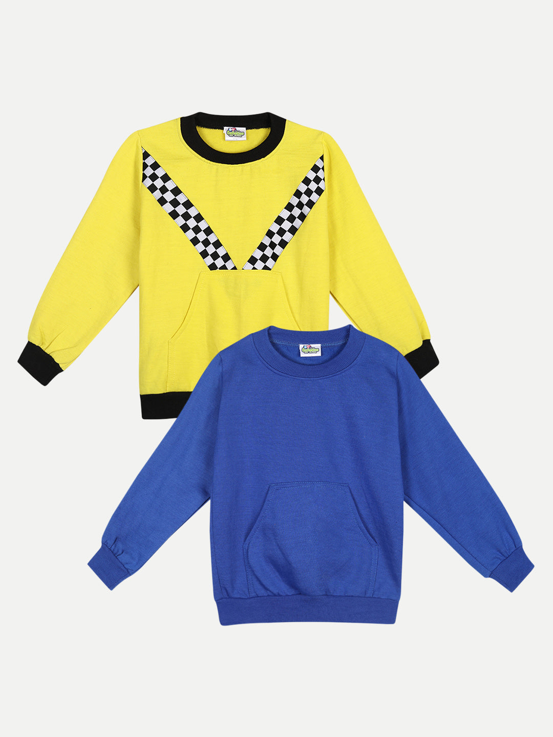 Cutiekins Pack of 2 Sweatshirt -Yellow & Royal Blue